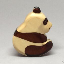 Toy Panda Wooden Baby Black White Colourful Size 6, 5 X 6, 0 2, 5 cm - Bxhxs Ca. 33, 0 Gr - thumbnail 2