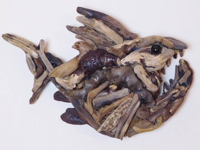 Handmade Driftwood Wall Art - Quirky Fish By Lyme Bay Art - image 1