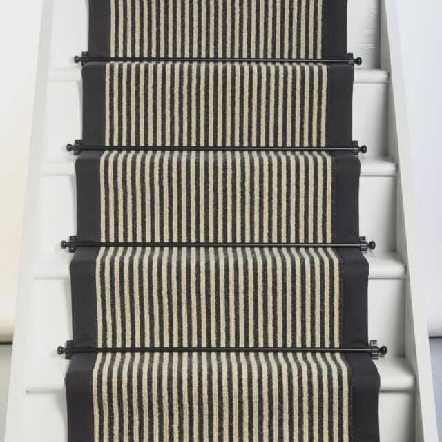 Mayfair Wool Stair Runner Cotton Black Border - image 1