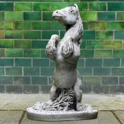 Rearing Horse Concrete Statue Powerful Sculpture Handmade Garden Decor Farm Animal Ornament Outdoor Figurine Patio Art Gift - thumbnail 3