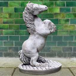 Rearing Horse Concrete Statue Powerful Sculpture Handmade Garden Decor Farm Animal Ornament Outdoor Figurine Patio Art Gift - thumbnail 1