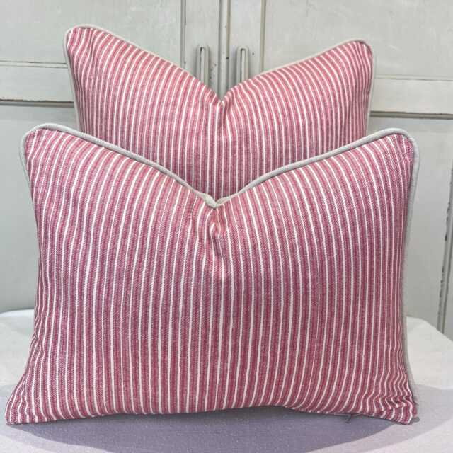 Cushions Made in Fermoie Luxury Designer Poulton Stripe Pink Cushion Pillow Throw Cover - image 1