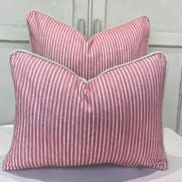 Cushions Made in Fermoie Luxury Designer Poulton Stripe Pink Cushion Pillow Throw Cover - thumbnail 1