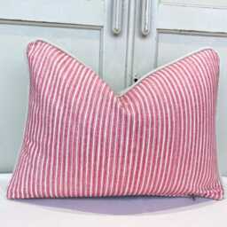 Cushions Made in Fermoie Luxury Designer Poulton Stripe Pink Cushion Pillow Throw Cover - thumbnail 2