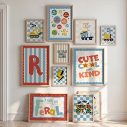 Gallery Wall Prints, Children Art, Kids Mix & Match, Set Of 4, Playroom Poster, Boys Bedroom Decor, Girls - thumbnail 2