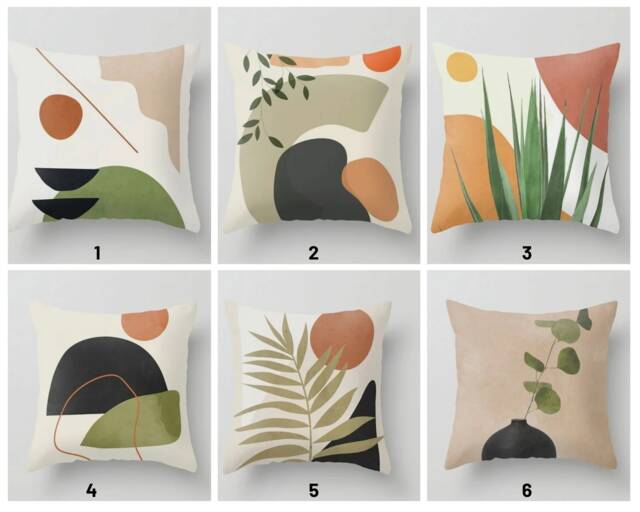 Abstract Cushion Cover-Geometric Pillow Case-Green Black Case-Modern Cover-Gift For Her Cushion-Personalized Home Gift - image 1