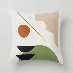 Abstract Cushion Cover-Geometric Pillow Case-Green Black Case-Modern Cover-Gift For Her Cushion-Personalized Home Gift - thumbnail 2