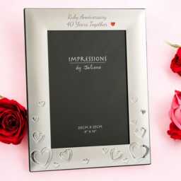 Personalised Ruby Anniversary Silver Plated Photo Frame With Crystal Gem - Gift 40 Years - thumbnail 2