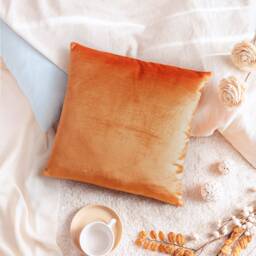 Bright Orange Cushion Covers, Throw Pillow Cover, Decorative Velour Pillowcase, Accent Modern Home Decor, Farmhouse Boho Trendy Toss - thumbnail 2