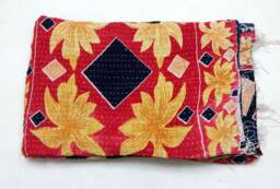 Kantha Quilt Indian Cotton Bedspread , Bedding , Bed Cover, Twin Size Bedding
