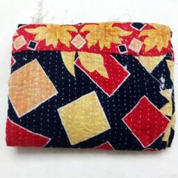 Kantha Quilt Indian Cotton Bedspread , Bedding , Bed Cover, Twin Size Bedding - thumbnail 2