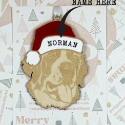 Personalised Pet Christmas Bauble/Ornament With Name - Dog St Bernard 036 - thumbnail 2
