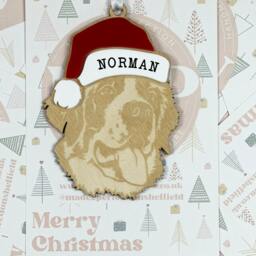 Personalised Pet Christmas Bauble/Ornament With Name - Dog St Bernard 036 - thumbnail 3