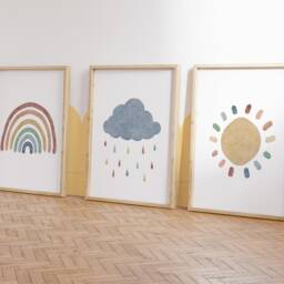 Nursery Prints, Decor, Rainbow Girls Nursery, Boys Baby Girl, Boy, Kids Room, Playroom Nursert Wall Art - thumbnail 2
