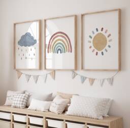 Nursery Prints, Decor, Rainbow Girls Nursery, Boys Baby Girl, Boy, Kids Room, Playroom Nursert Wall Art - thumbnail 1