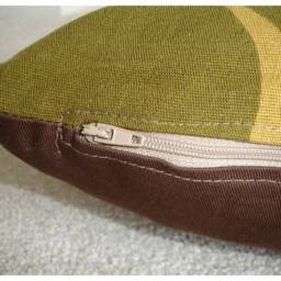 Mid Century Cushion Cover 1950's Ulster Weavers Mcm Irish Linen Moygashel Tourbillon Orange Green Brown Vintage 12x20 Bolster Pillow Sham - thumbnail 2