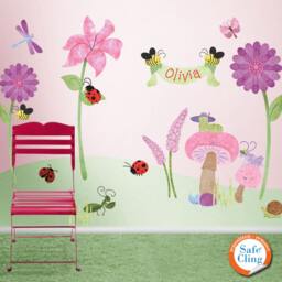 Personalized Bee Name Banner Wall Sticker For Girls Room - Stk1039 - thumbnail 2