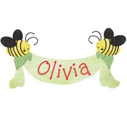 Personalized Bee Name Banner Wall Sticker For Girls Room - Stk1039 - thumbnail 1