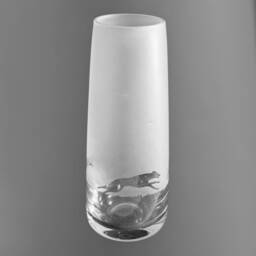 Greyhound Glass Vase - 15cm Crystal Glass Bud Vase With Greyhound Frieze Design - thumbnail 1