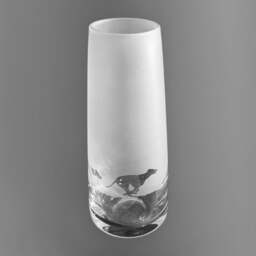 Greyhound Glass Vase - 15cm Crystal Glass Bud Vase With Greyhound Frieze Design - thumbnail 2