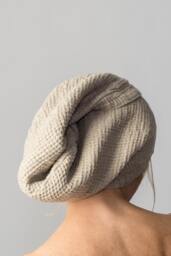 Natural Linen Hair Turban Double-Layered Towel Wrap - Perfect Gift For Women - thumbnail 1