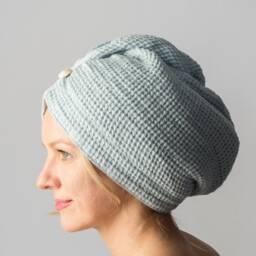 Natural Linen Hair Turban Double-Layered Towel Wrap - Perfect Gift For Women - thumbnail 3