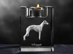 Whippet, Crystal Candlestick With Dog, Souvenir, Decoration, Limited Edition, Collection - thumbnail 1
