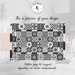 Espana Duel Vinyl PVC Mat, Retro Home Decor, Kitchen Floor Rug, Tiles, Boho Mat #13E - thumbnail 3