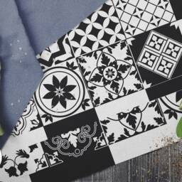 Espana Duel Vinyl PVC Mat, Retro Home Decor, Kitchen Floor Rug, Tiles, Boho Mat #13E - thumbnail 2
