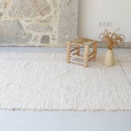 Large Cream Rug With 2 Black Lines, Bedroom Rug, Cotton Carpet, Living Room Bohemian Decoration, Area Nursery Kids - thumbnail 2