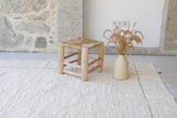 Large Cream Rug With 2 Black Lines, Bedroom Rug, Cotton Carpet, Living Room Bohemian Decoration, Area Nursery Kids - thumbnail 1