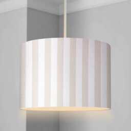 Lampshade - Nursery Ceiling Beige Stripes Lampshade Or Table Lampshade Childrens Room Round Lampshade, Stripe Decor