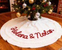 Personalized Tree Skirt, Custom Family Or Couple Name Christmas Decor, Pet Friendly Holiday Gift, Cozy Home Decoration