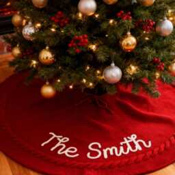 Personalized Tree Skirt, Custom Family Or Couple Name Christmas Decor, Pet Friendly Holiday Gift, Cozy Home Decoration - thumbnail 4