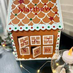 Gingerbread House Advent Calendar, Candy Cane, Countdown To Christmas, Refillable, Recyclable, Christmas Eve, 1st December - thumbnail 2