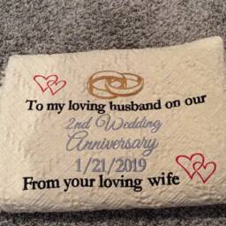Two Year Anniversary 100% Cotton Afghan Throw Blanket Wedding Gift - 6 Different Sayings To Choose From - thumbnail 3