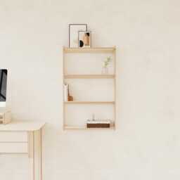 Floating Birch Bookcase, Plywood Shelving Unit, Wall-Mounted Solid Wood Storage, Scandi Style, Minimalist Design - thumbnail 3