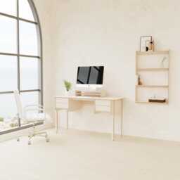 Floating Birch Bookcase, Plywood Shelving Unit, Wall-Mounted Solid Wood Storage, Scandi Style, Minimalist Design - thumbnail 2