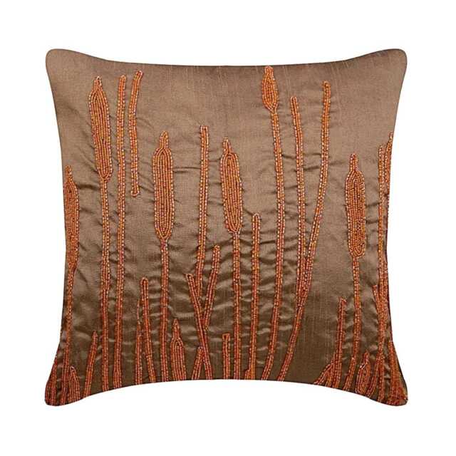 "Designer Rust Orange Throw Pillow Cover Custom 16""x16" - image 1