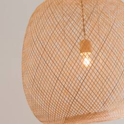 Jumbo Handwoven Bamboo Pendant Lamp, Extra Large Boho Lighting - thumbnail 3