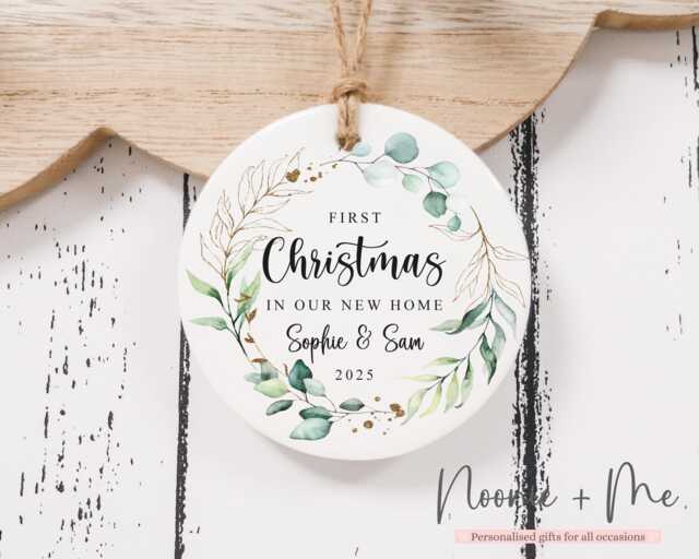New Home Christmas Bauble - Keepsake Tree Decoration Personalised Ceramic Ornament Style8 - image 1
