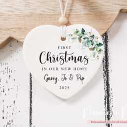 New Home Christmas Bauble - Keepsake Tree Decoration Personalised Ceramic Ornament Style8 - thumbnail 3