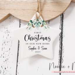 New Home Christmas Bauble - Keepsake Tree Decoration Personalised Ceramic Ornament Style8 - thumbnail 2