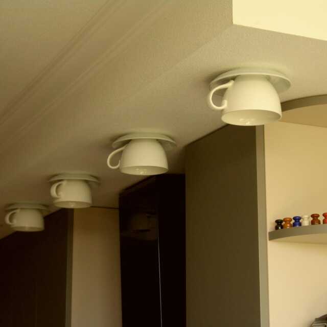 Recessed Teacup Ceiling Light - Porcelain Cup & Saucer Downlight - image 1
