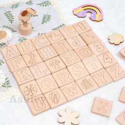 Alphabet Blocks, Children's Baby Shower Activity, Custom Nursery Decor, Personalised Wooden Name Blocks - thumbnail 4