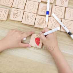 Alphabet Blocks, Children's Baby Shower Activity, Custom Nursery Decor, Personalised Wooden Name Blocks - thumbnail 2