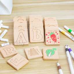Alphabet Blocks, Children's Baby Shower Activity, Custom Nursery Decor, Personalised Wooden Name Blocks - thumbnail 1