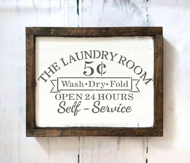 Custom Stencil The Laundry Room Reusable Craft Stencils For Painting, Wall Art, Plastic Template Spray Multiple Sizes - image 1
