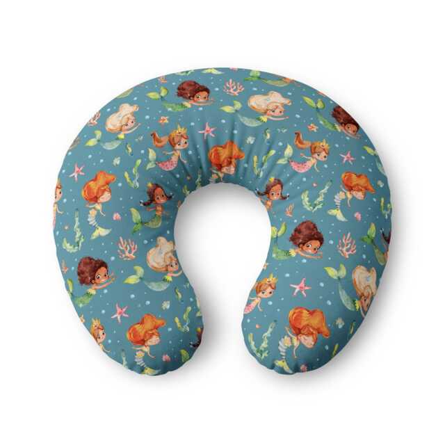 Mermaid Babies Nursing Pillow Cover - Underwater Sea Stars Coral