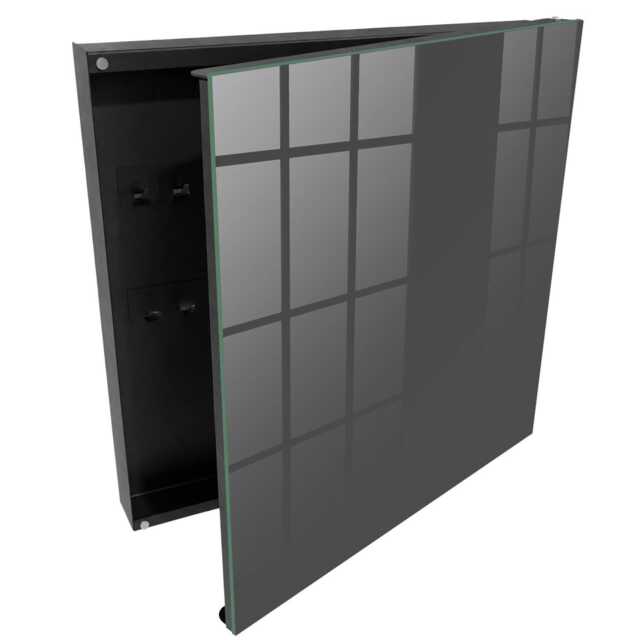 Dark Gray Wall Mounted Key Cabinet, Box For Wall, Minimalist Backgrounds & Patterns - image 1